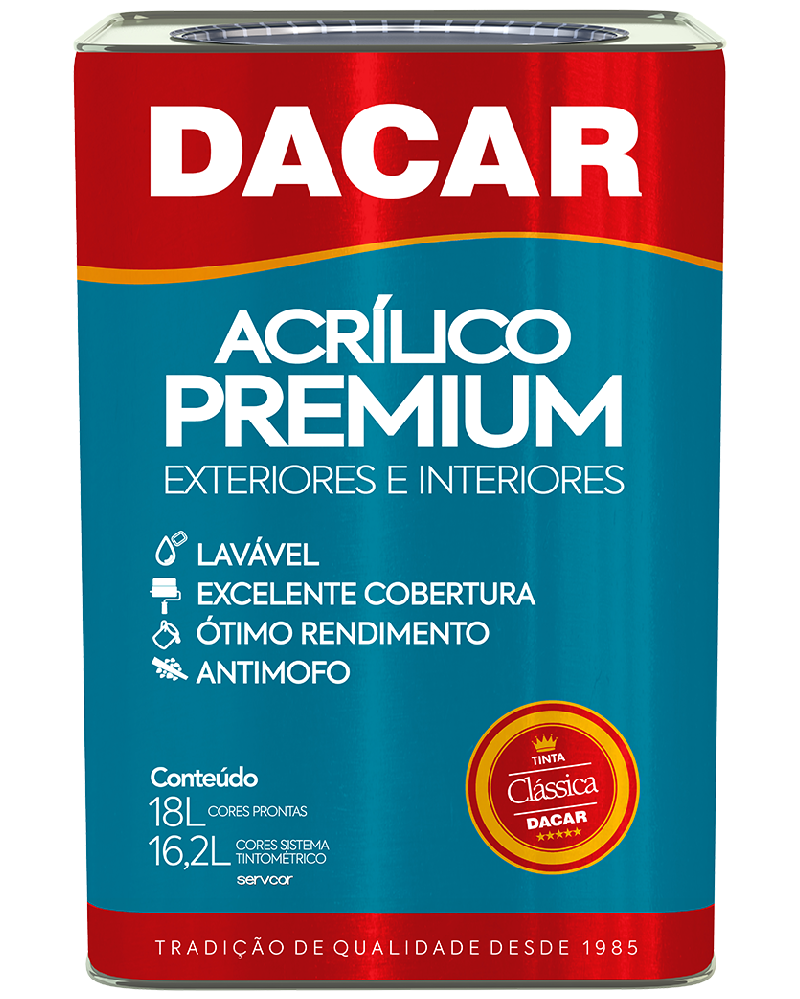 Tinta Acrílica Premium Clássica Dacar - 18L